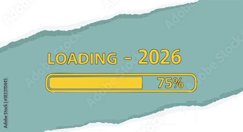 Year 2026 progress bar graphic anticipation for the future