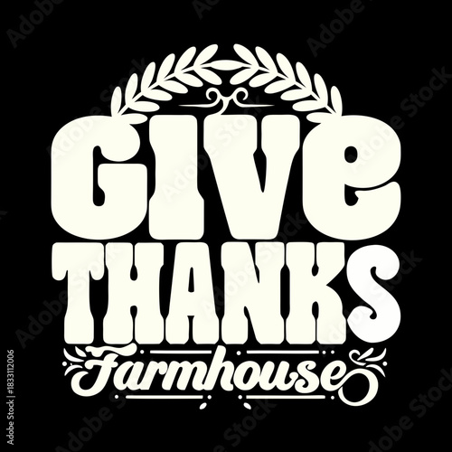 Give Thanks Farmhouse Wreath Graphic thanksgiving autumn