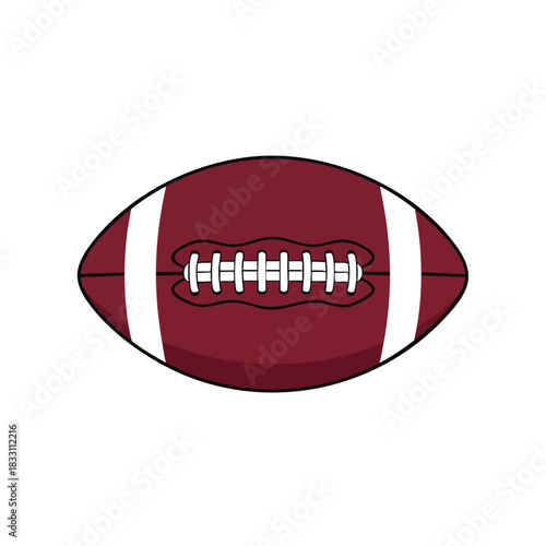 American Football Sporting Equipment isolated on a white background representing athletic competition and game play