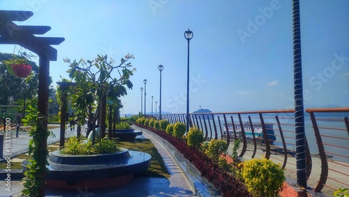The Brahmaputra Riverfront Park in Guwahati, India, is a beautiful new addition to the city's landscape.