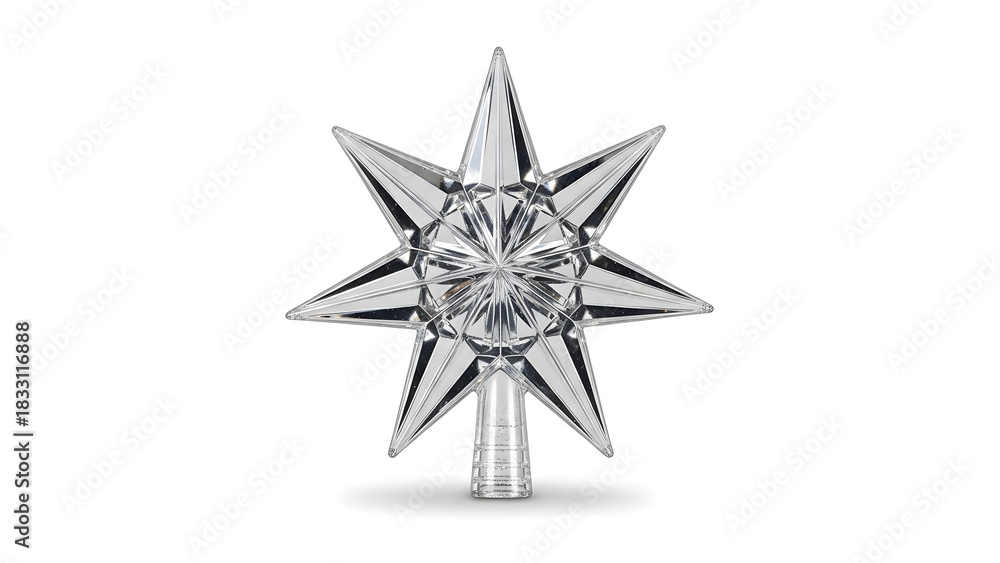Fototapeta premium silver star on white background