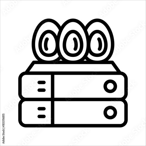 A simple single chinese century egg icon for design element or coloring book element