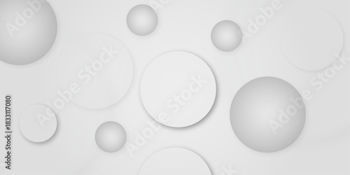 Abstract vector background with circles. white abstract background with realistic circles.  white circles of different sizes. Design for poster, brochure, flyer, banner template, book cover, wallpaper