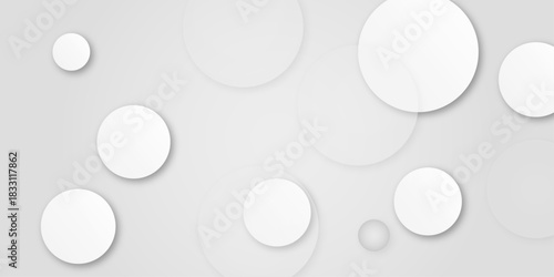 Abstract vector background with circles. white abstract background with realistic circles.  white circles of different sizes. Design for poster, brochure, flyer, banner template, book cover, wallpaper