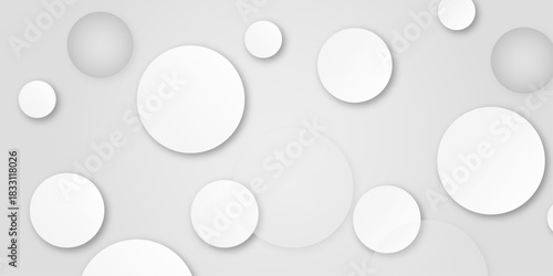 Abstract vector background with circles. white abstract background with realistic circles.  white circles of different sizes. Design for poster, brochure, flyer, banner template, book cover, wallpaper