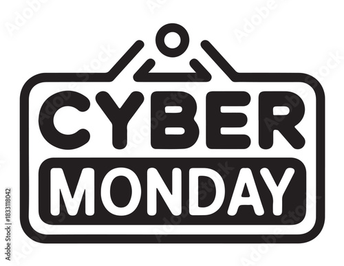 Cyber Monday sign a vector illustration for online shopping promotions isolated on white background