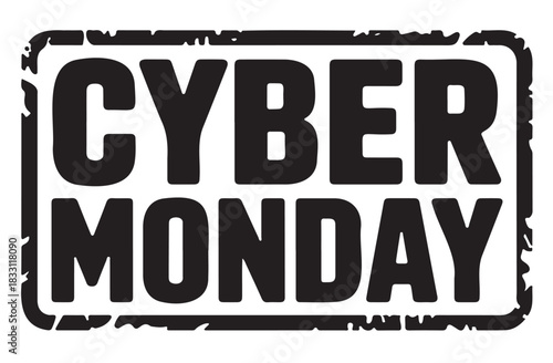 Cyber Monday grunge stamp a vector design for online sales promotions and retail marketing campaigns