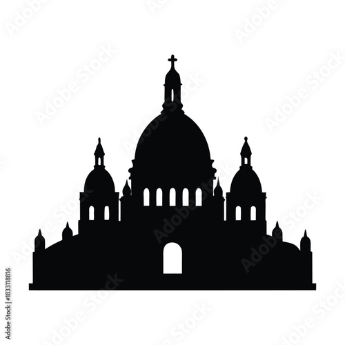 Sacre Coeur Basilica Montmartre Silhouette Minimal 