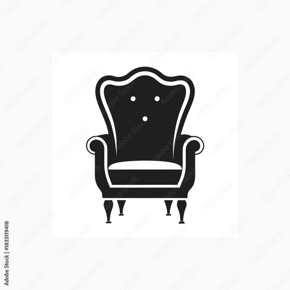 Fototapeta premium leather chair vector logo icon silhoutte template