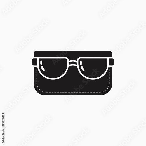 eather eyeglass case vector logo template