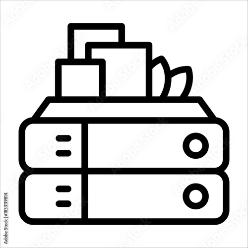 A simple single chinese tofu icon for design element or coloring book element