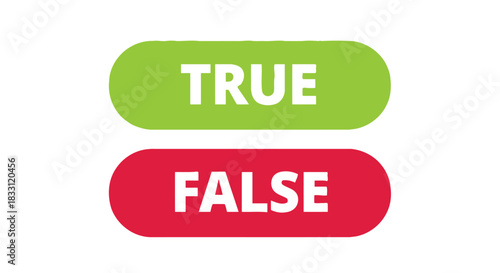A visual representation of binary options true and false buttons displayed