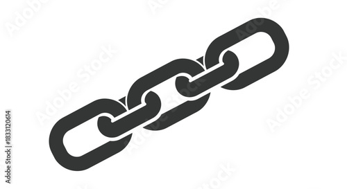 A simple black and white illustration of a metal chain link series
