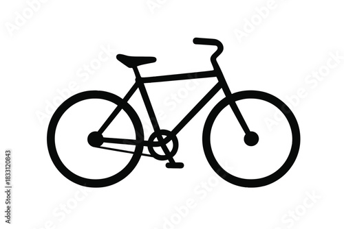Simple outline of a bicycle on a black background