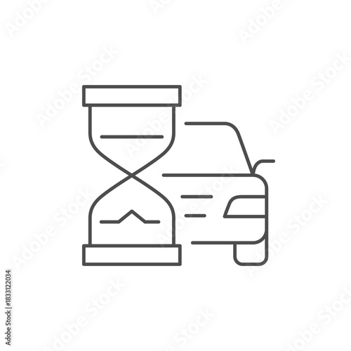 Car time line outline icon