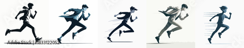 Running Silhouette Character Vector Illustration