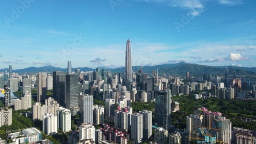 Aerial View of Urban Scenery in Futian Central District, Shenzhen

