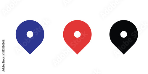 Map location pins icon set vector