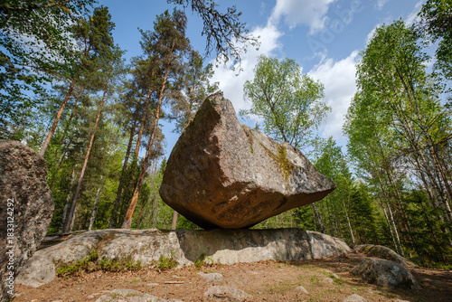 Runkesten moving rock near Mariannelund in Sweden