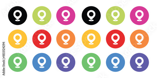 Map location pins icon set vector