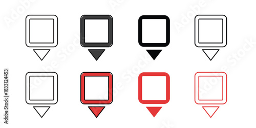 Map location pins icon set vector