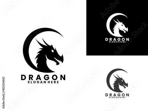 Simple dragon logo design vector template. Dragon logo design icon