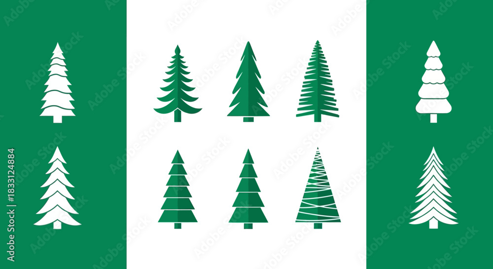 Obraz premium Stylized Christmas Tree Collection