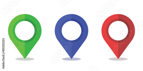 Map location pins icon set vector