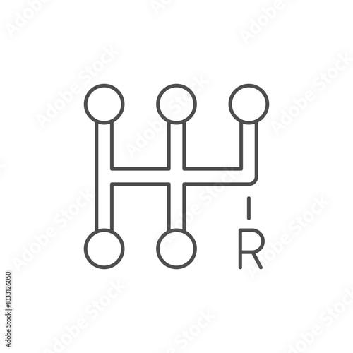 Gear stick scheme line icon