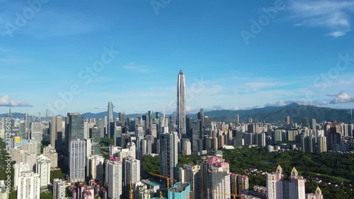Aerial View of Urban Scenery in Futian Central District, Shenzhen
