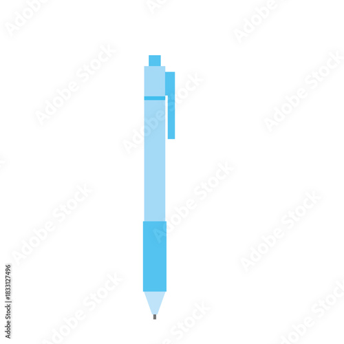 Light blue pen with a cap, shown vertically against a white background.