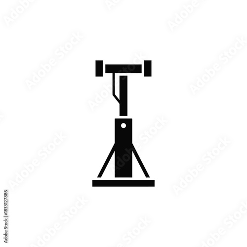 Black silhouette of a car jack on white background 1