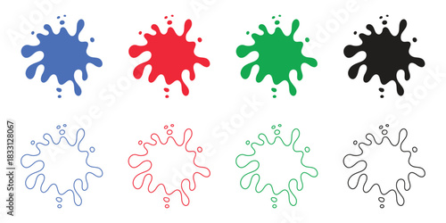 colorful water splash icon vector