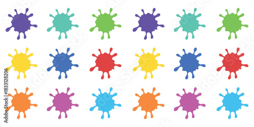 colorful water splash drop icon vector