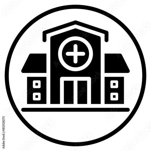 hospital glyph icon