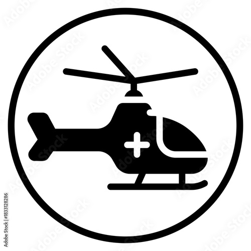 helicopter glyph icon