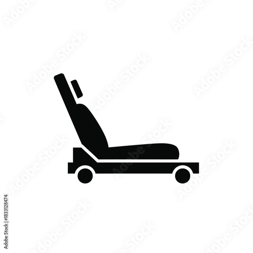 Black silhouette of a car seat on wheels vehicle transport