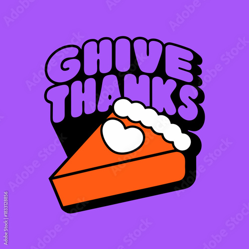 Thanksgiving pie slice with whipped cream heart dessert