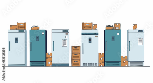 Laboratory Refrigerators and Storage Boxes.