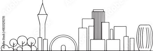 Atlanta Skyline Silhouette – Minimalist Black Vector Cityscape