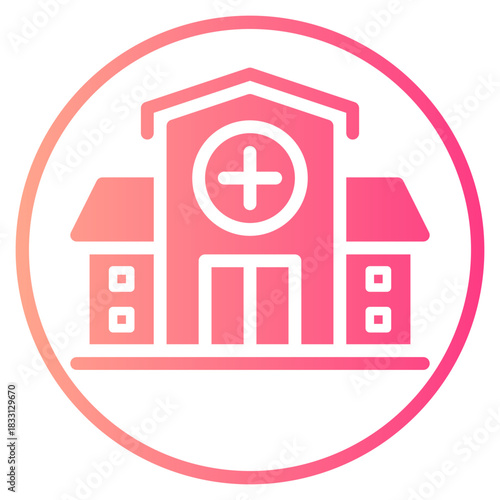 hospital gradient icon