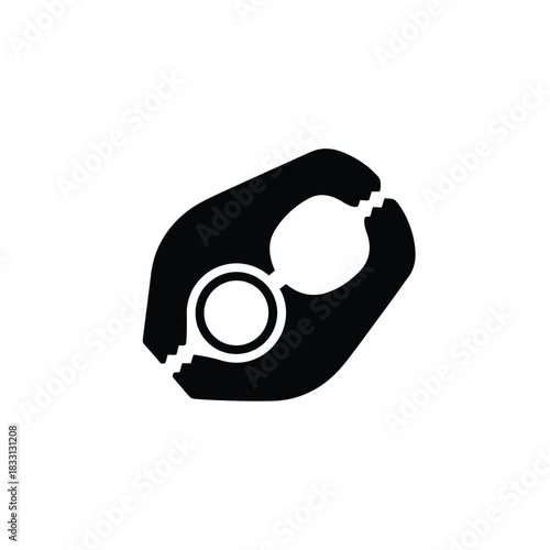 Black silhouette of a clamp tool on white background