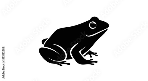 Silhouette of a Frog Amphibian Vector Illustration.