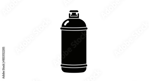 Silhouette of a Gas Cylinder Industrial Storage and Safety.