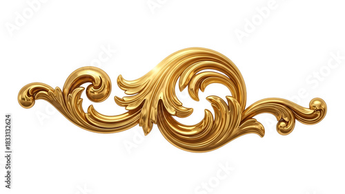 Wallpaper Mural Elegant golden floral ornament with baroque style details for decoration purpose Torontodigital.ca