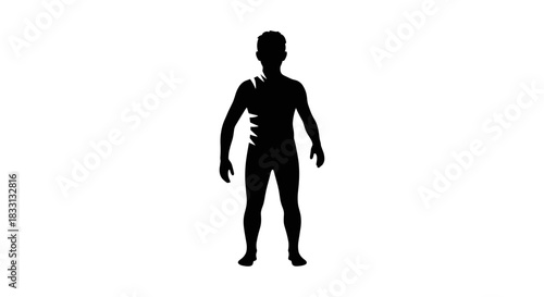 Silhouette of a Man with Hands Reaching Out.
