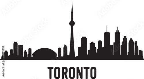 Toronto Skyline Silhouette – Minimalist Black Vector Cityscape