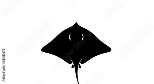 Silhouette of a Stingray Swimming in the Ocean.
