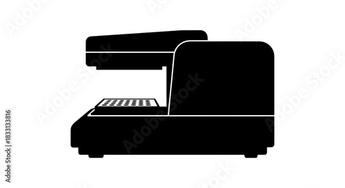 Silhouette of a Vacuum Forming Machine for Plastic Products.