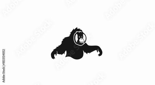 Silhouette of an Orangutan A Powerful Wildlife Image.